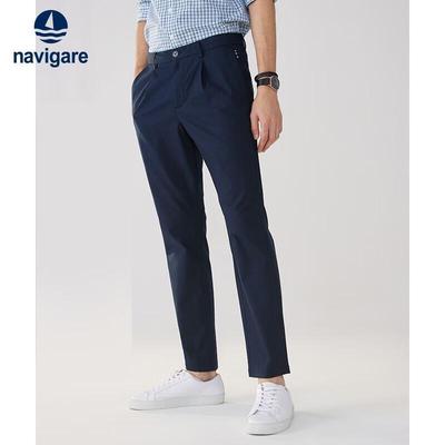 Мужские однотонные брюки прямого кроя в стиле business casual