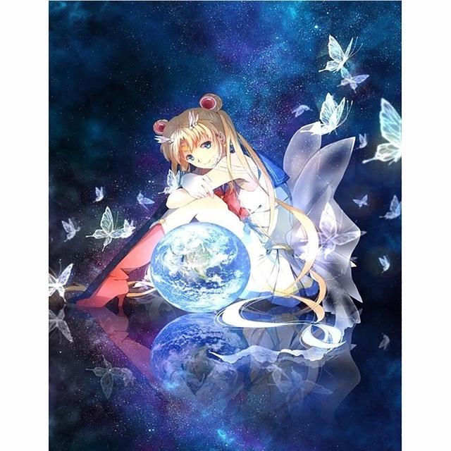 5D DIY Diamond Painting Sailor Moon Art Diamond Embroidery Rhinestones Decorations for Home