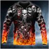 Spring Autumn Men's Hoodie Skull Graphics 3D Print Tops Fashion Unisex Sweatshirt Hip Hop Oversized Casual Clothing
