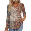Women's T Shirt Print 3/4 Sleeve Fashion Basic V- Neck Regular Top