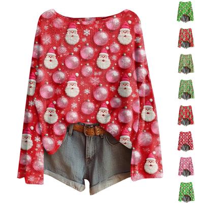 Женская мода с длинным рукавом, рождественский принт «Снеговик-снежинка», куртка, кардиган