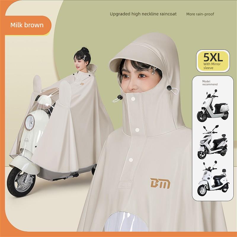 Electric Scooter Raincoat for Women, Single-Person, Adult, Long, Full-Body, Heavy-Duty, New Model, Thickened Rain Poncho