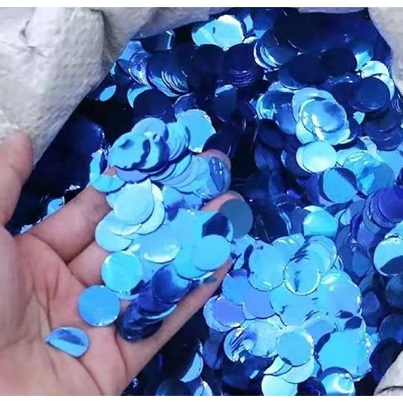 ZOOYOO Blue Foil Confetti, Round Foil Glitter Table Confetti Dots, Sparkling for Wedding Birthday Party Decoration (1.76 OZ, 1.5 cm)