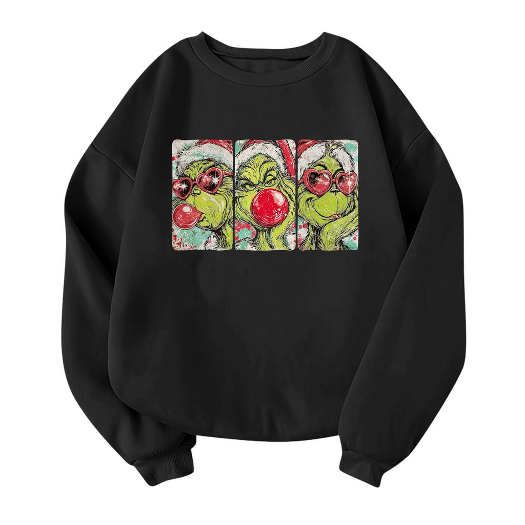 Children's Fashionable Lightweight Long-sleeved Round Neck Pullover With Pockets Printed Pullover