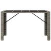 Bar Table with Glass Top Gray 185 x 80 x 110 cm Poly Rattan