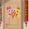 Cartoon Chinese New Year Couplets Set New Year Fu Character Stickers Snake Year Door Window Sticker Decoration Window Sticker