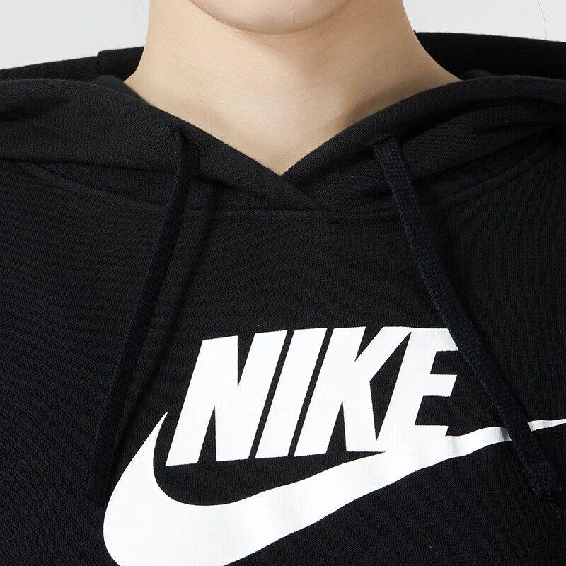 Nike Толстовки Женские Черные С Капюшоном Умеренные Обычные DQ5776-010