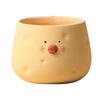 Cute Flower Pot Ceramic Cartoon Chick Planter Succulent Pot for Indoor Outdoor Home Garden Decoration Yellow Bowl Shape