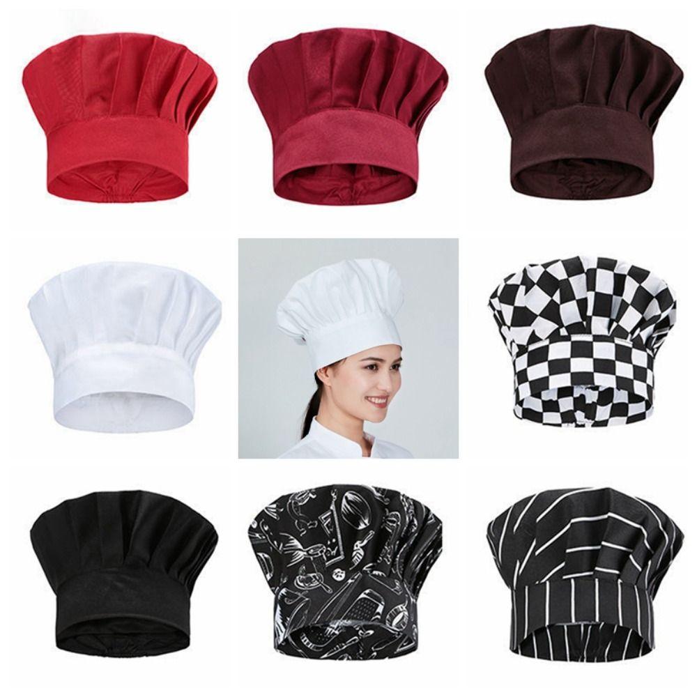 Многоразовая поварская шапка, моющиеся поварские колпаки, рабочая шапка, грибные колпаки, пекарня