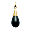 [E7584] - Gold Plated Pendant 'Eva' Black Golden - 27x10 Mm