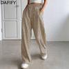 Women's Fashion Casual Stripe Print High Waist Trousers Pants & Capris