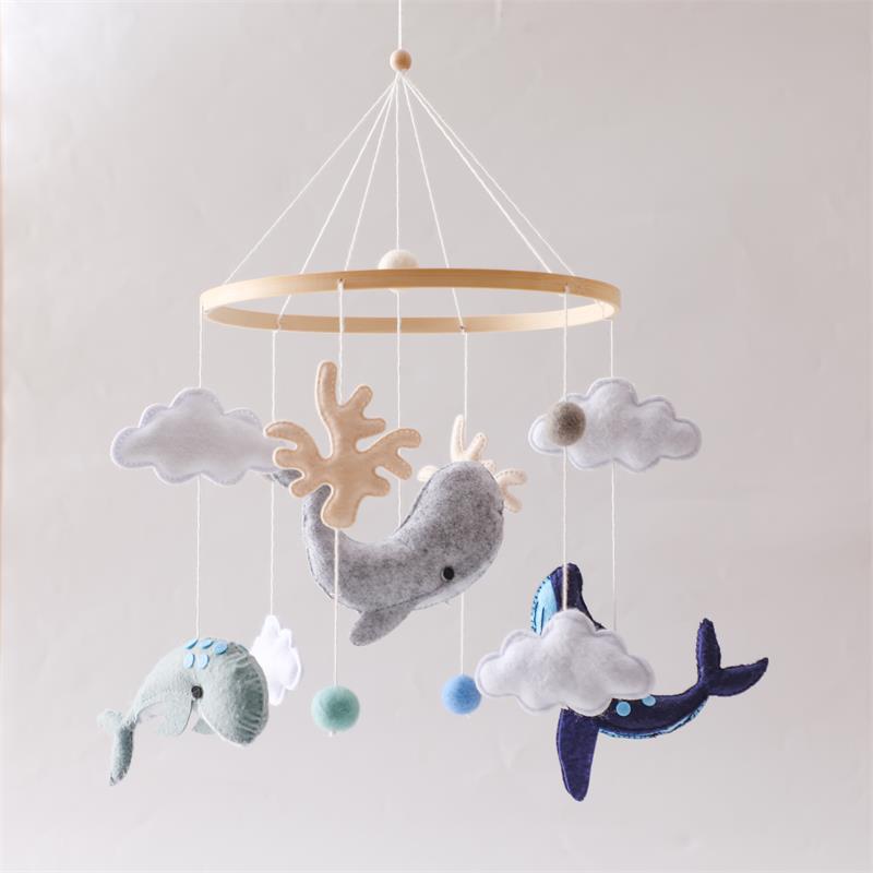 Войлочная animal mobile для кроватки, подвесное украшение, игрушка на кроватку и коляску, погремушка для кроватки, развивающая координацию глаз-рука