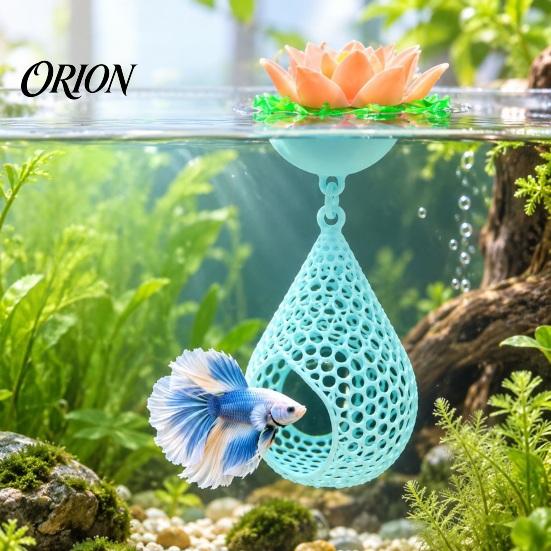 Плавающее водное растение Декор Лотос Укрытие для Петушка, Пещера для Креветок в Аквариуме, Гамак-Капля, Место для Отдыха и Обогащения Аквариума, Пещера для Разведения Креветок,