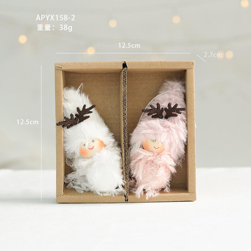 Christmas Tree Santa Claus Snowman Cloth Pendants Cute Figurines & Dolls Set of Accessories Small Decorations Ages 5-7