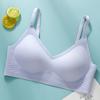 Soft support underwear women's thin breathable upper support, anti-sagging side closing without traces, gathering bra fixed inner cup 