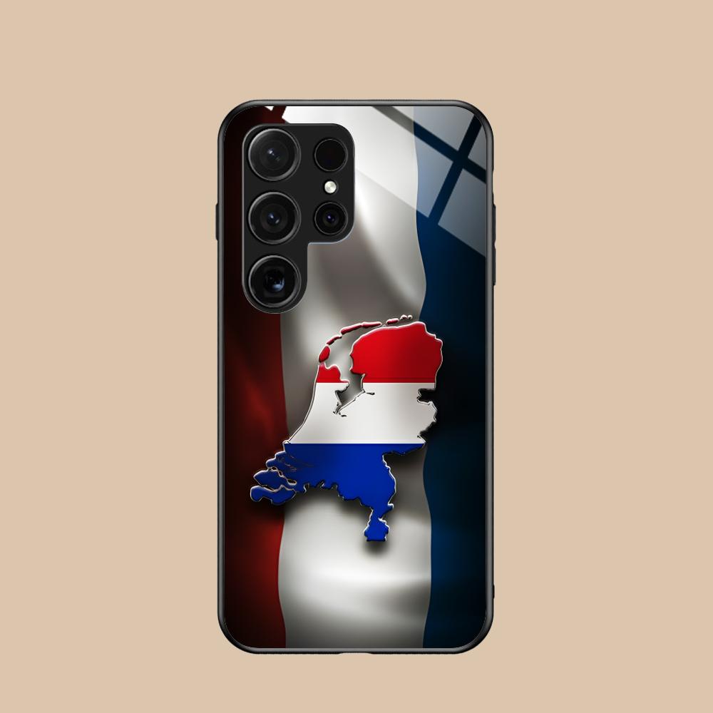 Netherland Dutch Flag Glass Mobile Phone Case for Samsung Galaxy S26 S25 S24 S23 S22 S21 S20 Note20 Plus FE Ultra Colorful Cover
