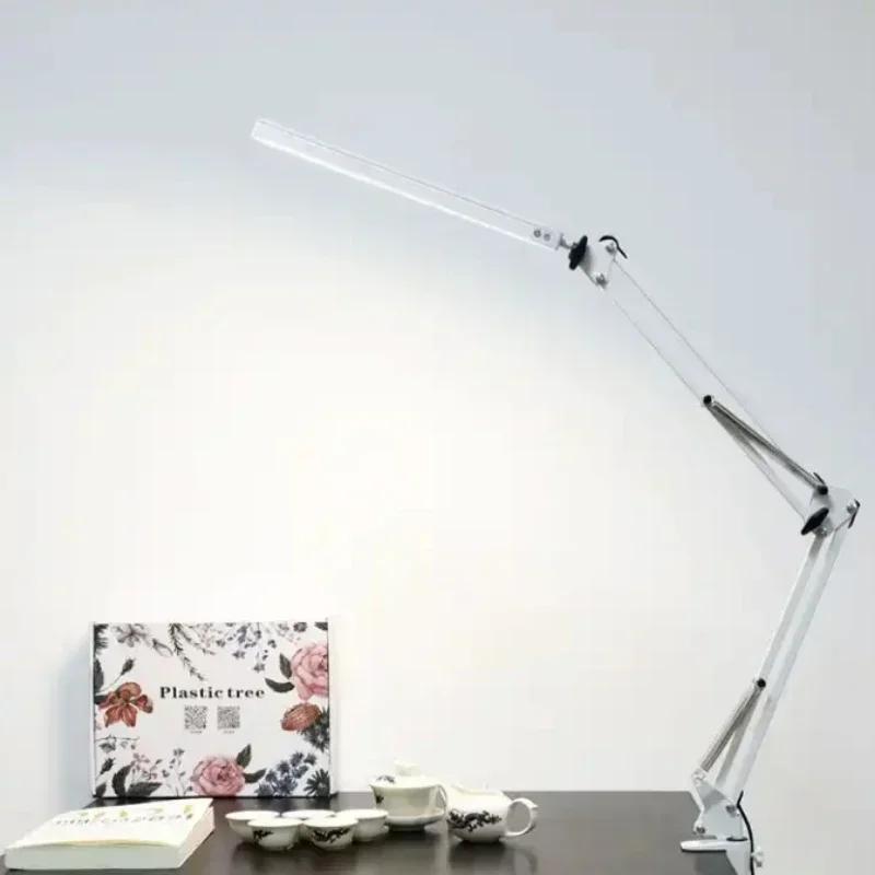 Современная простая детская настольная лампа с зарядкой через USB, регулируемая настольная лампа с зажимом для учебы и учебы