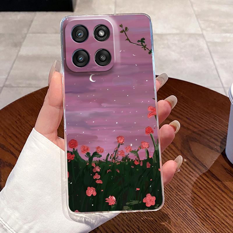 Jelly Casing For Motorola Moto G Stylus 5G 2025/Moto Edge 60 Stylus Funda Clear Silicone Soft TPU Cover Cute Cat Protective Case