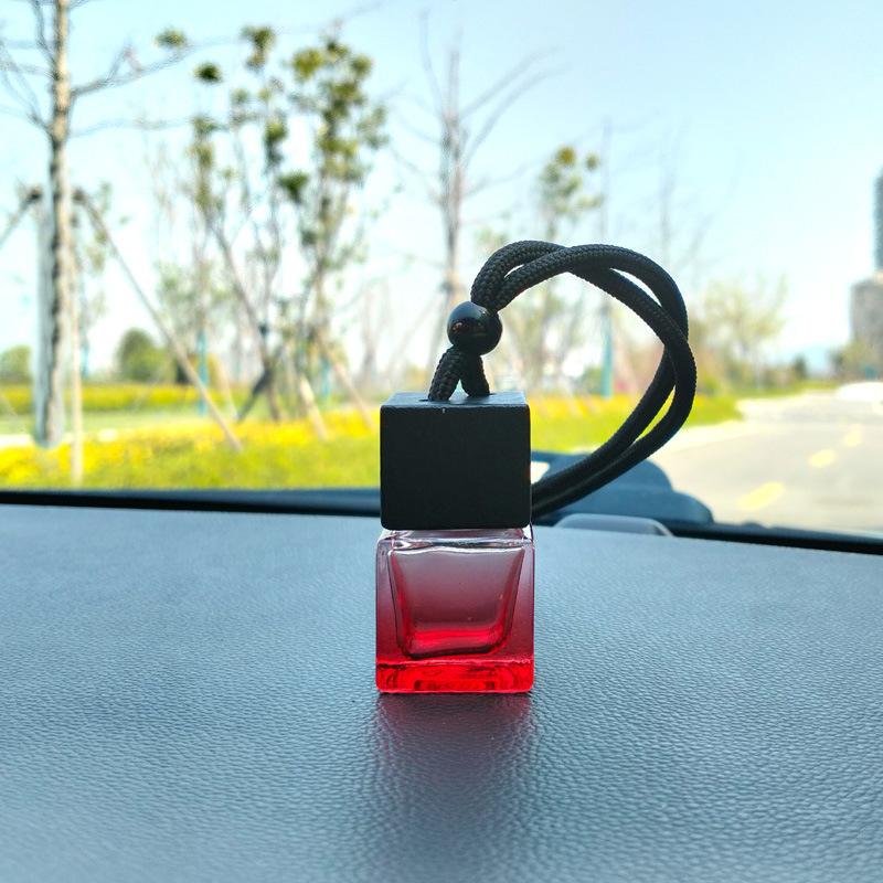 1 шт. Черная крышка Квадратное стекло Автомобильный парфюм Пустая бутылка Подвеска Автомобильный подвесной парфюм Диффузор ароматических масел Салон автомобиля