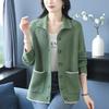 Women's Autumn and Winter Solid Color Button Lapel Fashion Cardigan Pocket Casual Elegant Top
