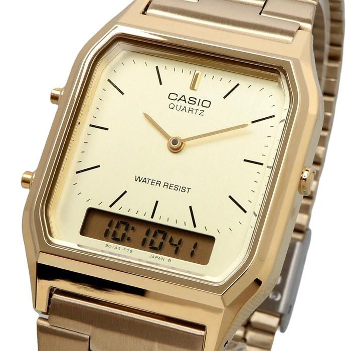 Casio AQ-230GA-9DMQ Аналогово-цифровые кварцевые часы - Золотые