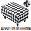 Stretch Ottoman Cover Rectangular Storage Ottoman Slipcover Footrest Stool Slipcover for Foot Stool with Non Slip Elastic Bottom