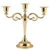 Gold Metal Candle Holder 3 Arm Candlestick Holder Candelabras Candle Candelabra  Wedding Decor