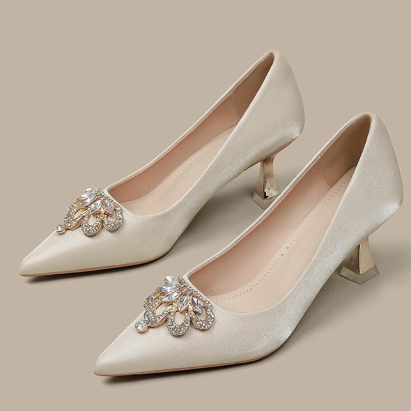Модные женские туфли на высоком каблуке, роскошно украшенные кристальной короной, туфли-стилет для свадебной вечеринки, женские туфли-лодочки 2025, новая женская обувь
