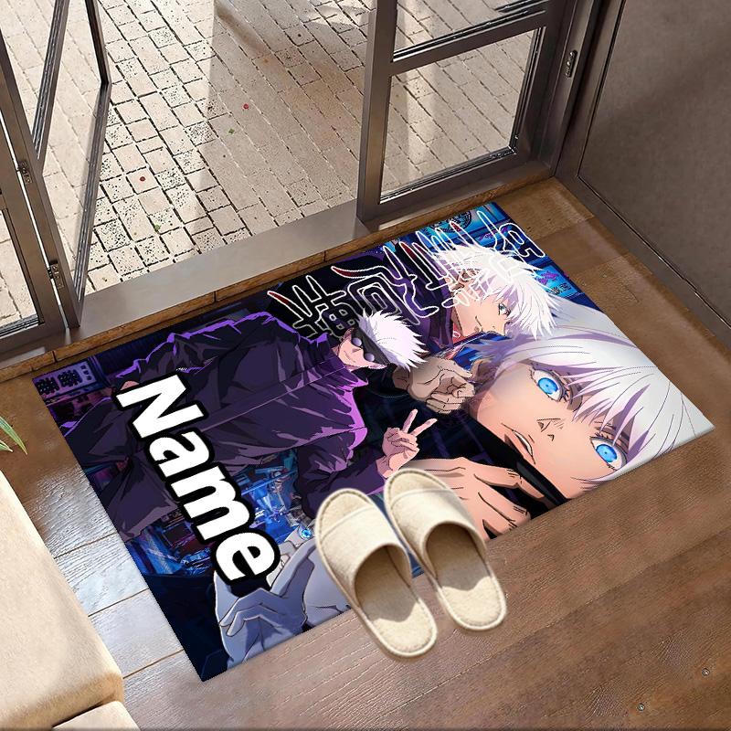 Custom Name Personalized Jujutsu Kaisen Print Carpet, Versatile Home Decor Rug, for Playroom, Apartment, Balcony, Entryway, Hallway Gift