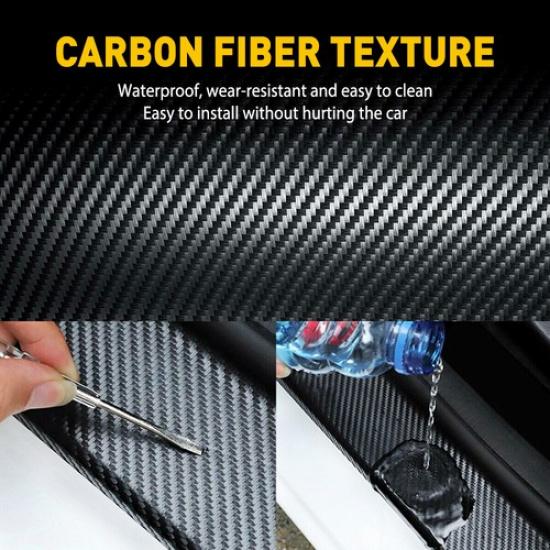 Carbon Car Strip Sticker Fiber Protector Sill Anti Scratch Door Tape 10cm*3M 5D