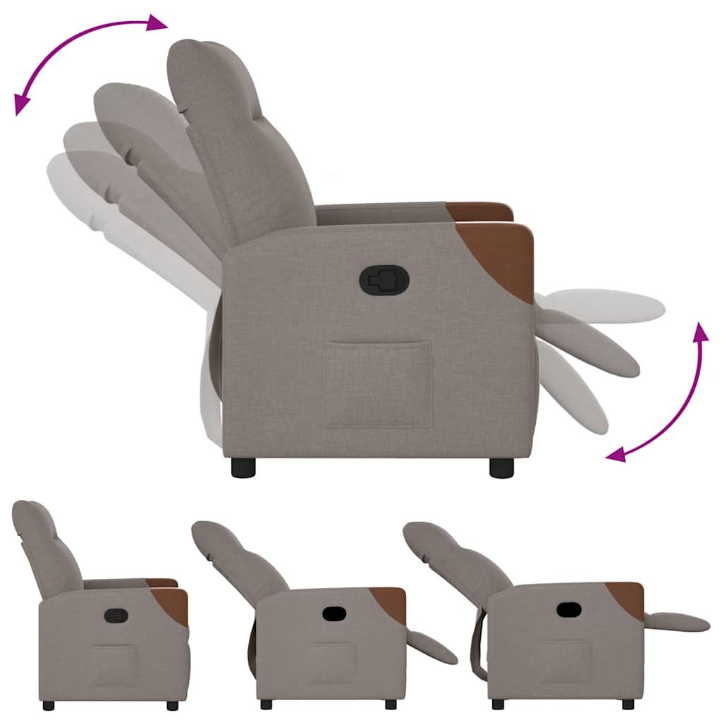 Relaxation Armchair Taupe Fabric