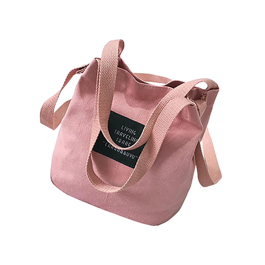 Ladies Messenger Bag Mini Canvas Bag Cloth Bag Cute Portable Bucket Bags
