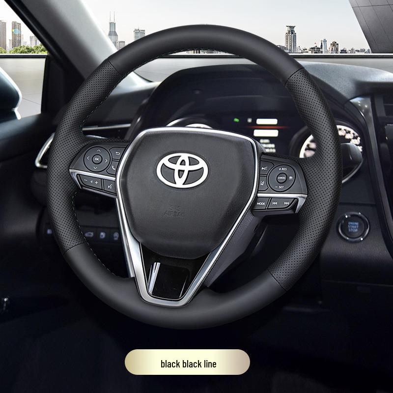 Натуральная кожаная ручная прошивка чехла рулевого колеса для Toyota Camry, Avalon, RAV4