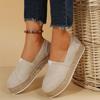 2024 Новые женские туфли на плоской подошве, женская повседневная обувь на платформе, однотонные дышащие эспадрильи на танкетке