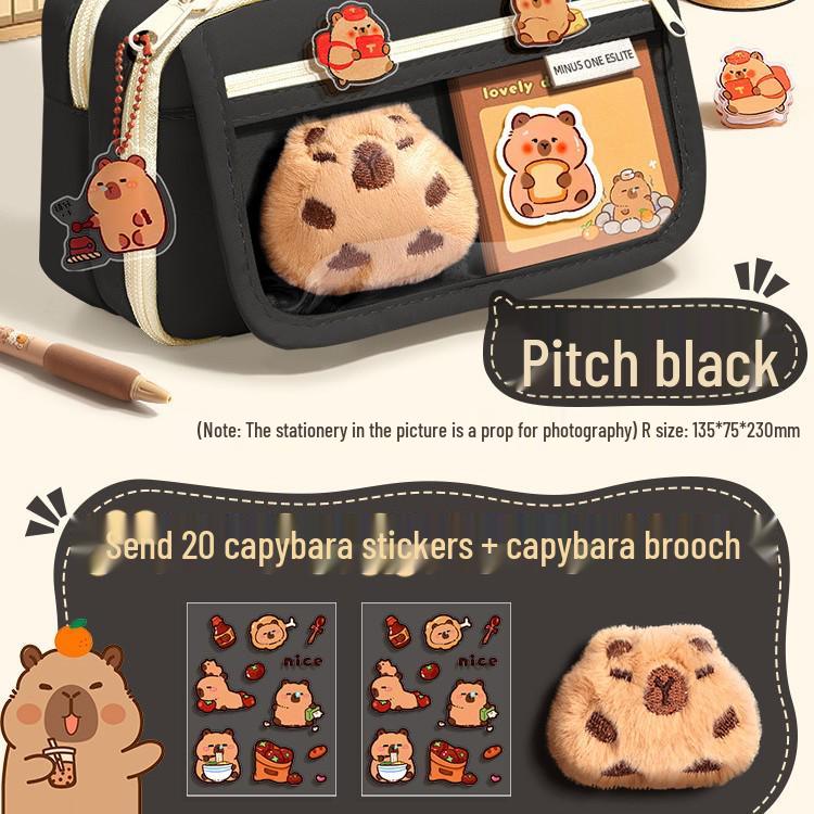 Капибара Прозрачный пенал большой вместимости, грязеотталкивающий, милый и стильный для учеников средней школы