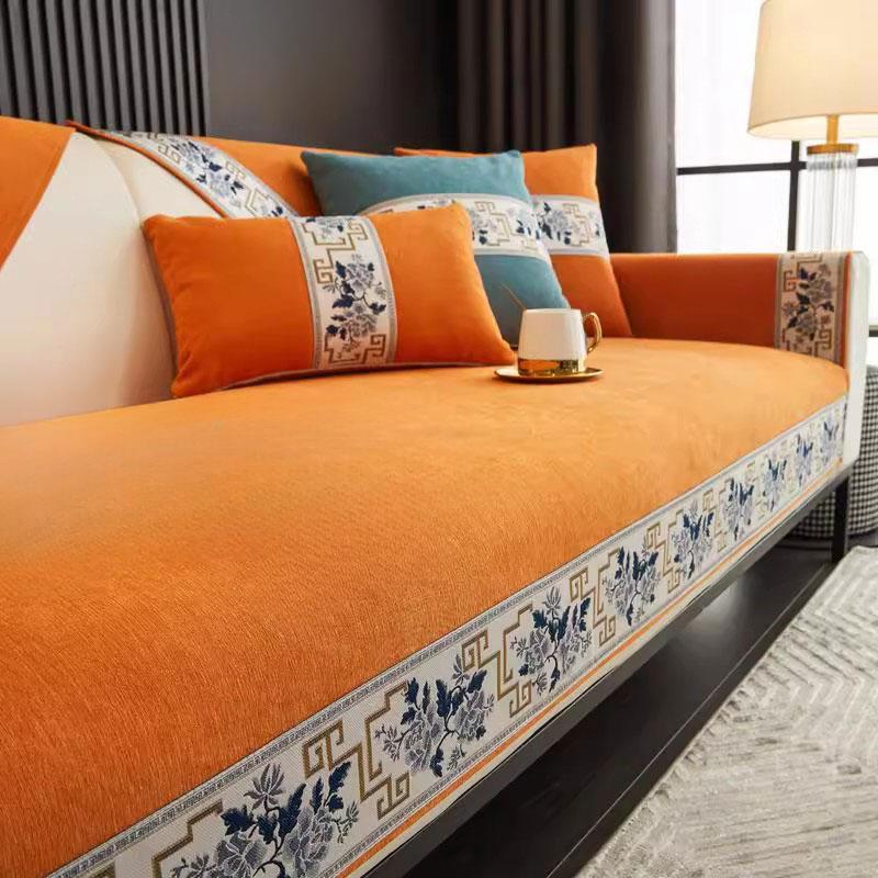 Однотонный шенилловый коврик для дивана, нежное кружевное украшение для гостиной на все сезоны, нескользящая подушка на сиденье дивана, чехол на диван, диванное полотенце