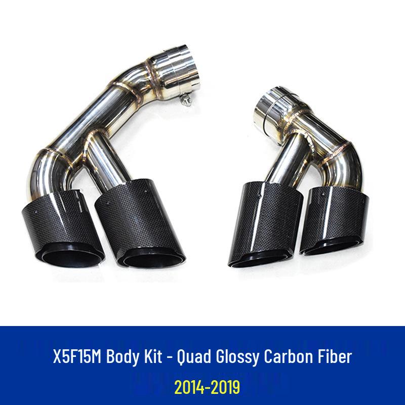 Stainless Steel M Quad Black Square Exhaust Tips for BMW F15/X5 & F16/X6 Upgrades