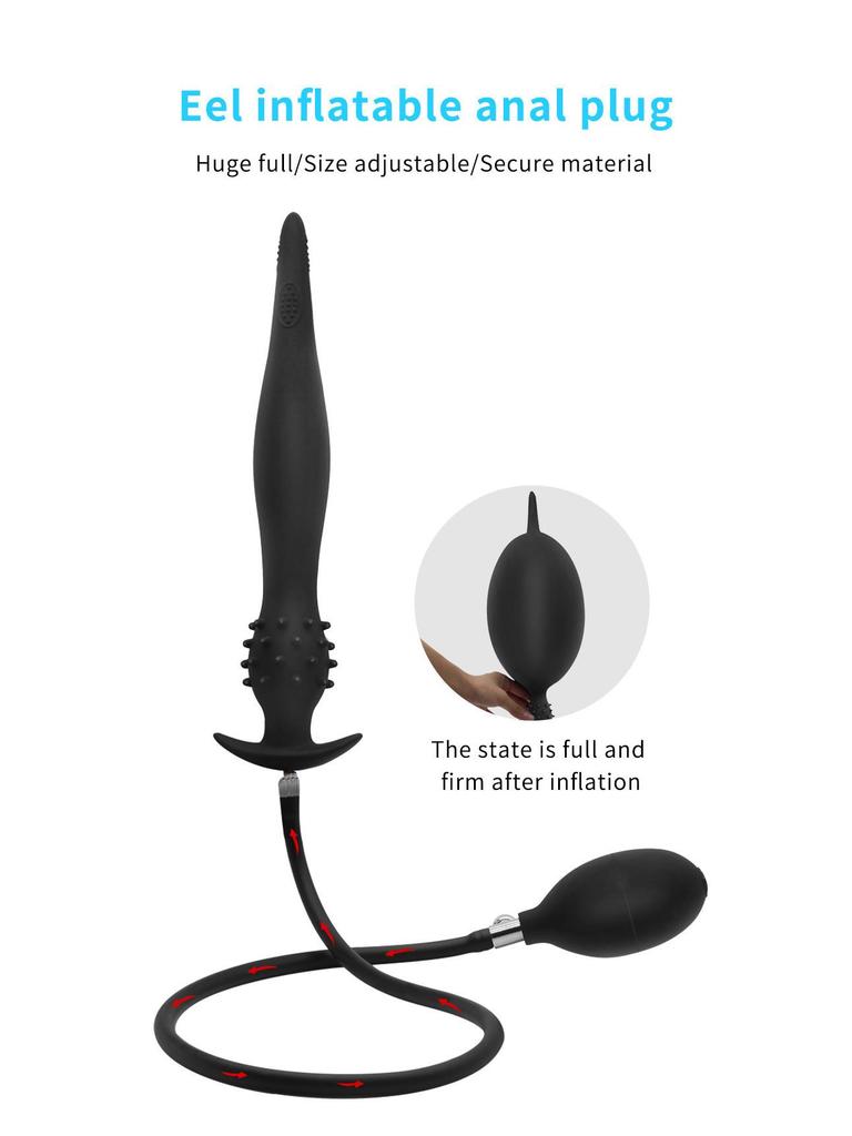 Надувной силиконовый анальный дилататор в виде угря для мужчин и женщин - Супердлинный задний мастурбатор.