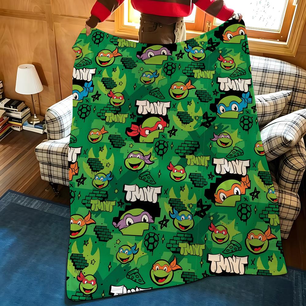 Мультяшное одеяло TMNT из фланели, подходит для диванов, кроватей, офисов, путешествий, походных стульев