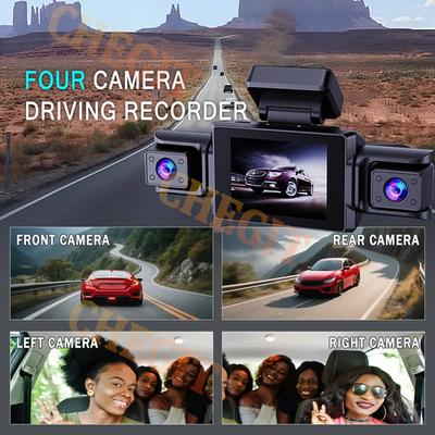 НОВАЯ 360° Автомобильная камера 4 объектива 1080P Видеорегистратор Авто 1080P Камера для записи автомобиля Автомобильный видеорегистратор Передняя Левая Правая Камера заднего вида Черный ящик
