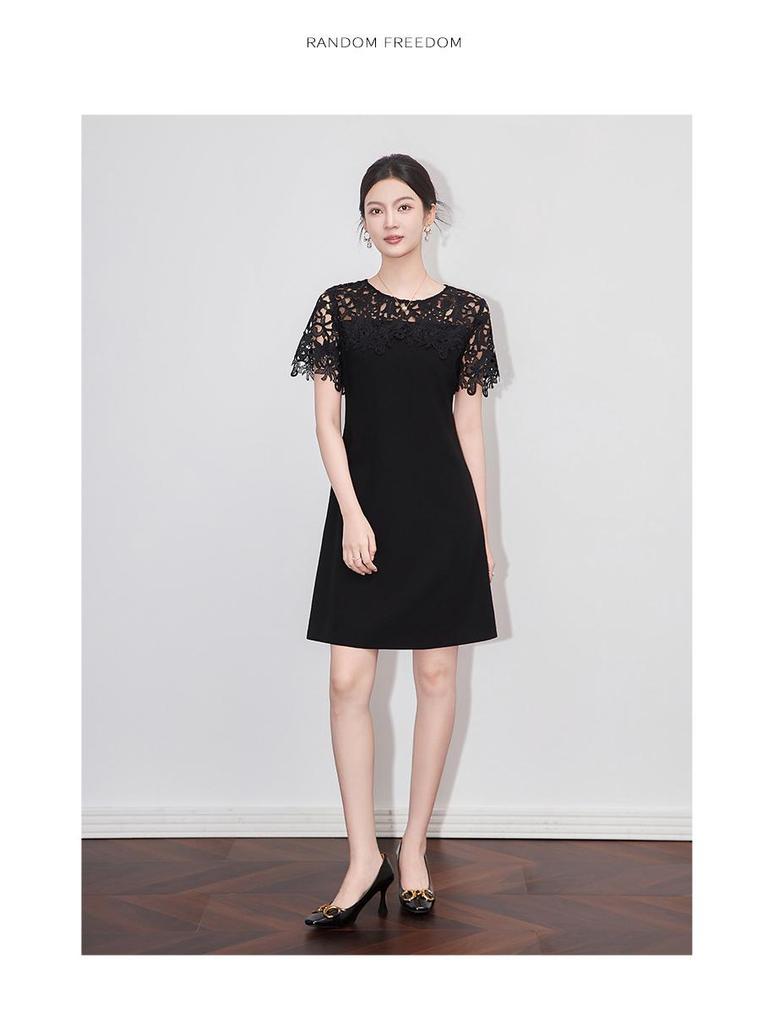 Высококачественное женское летнее А-силуэтное платье с кружевной вышивкой