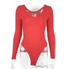 Ribbed Knitted Skinny Body Suit Top for Women Long Sleeve Women's Turtleneck Bodysuit New Autumn Winter Outfits