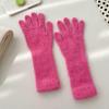 2022 корейские длинные перчатки женские зимние вязаные перчатки с кроликом на палец Рождество толстые теплые перчатки