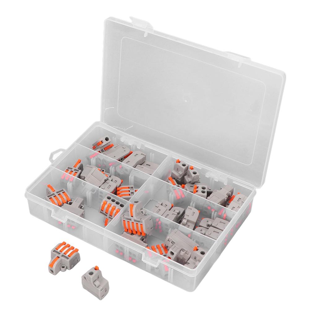 40Pcs Wire Conductor Connector Lever Splicing Terminal Set Kit for Socket Vehicle