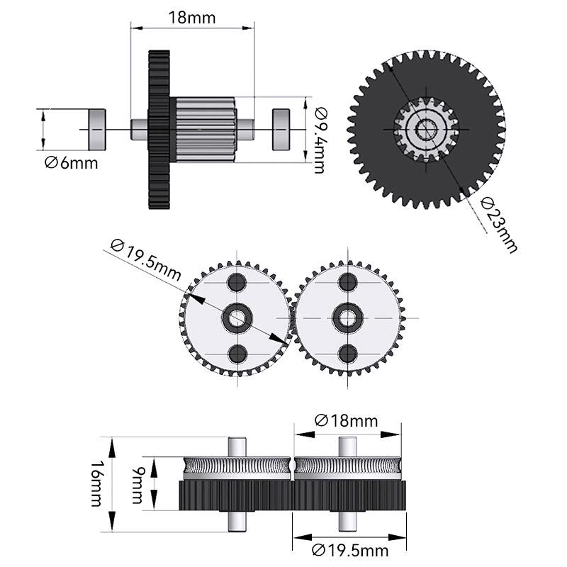 BMG High-Precision Gear Reducer for VORON Extrusion Head 2.4/0.1