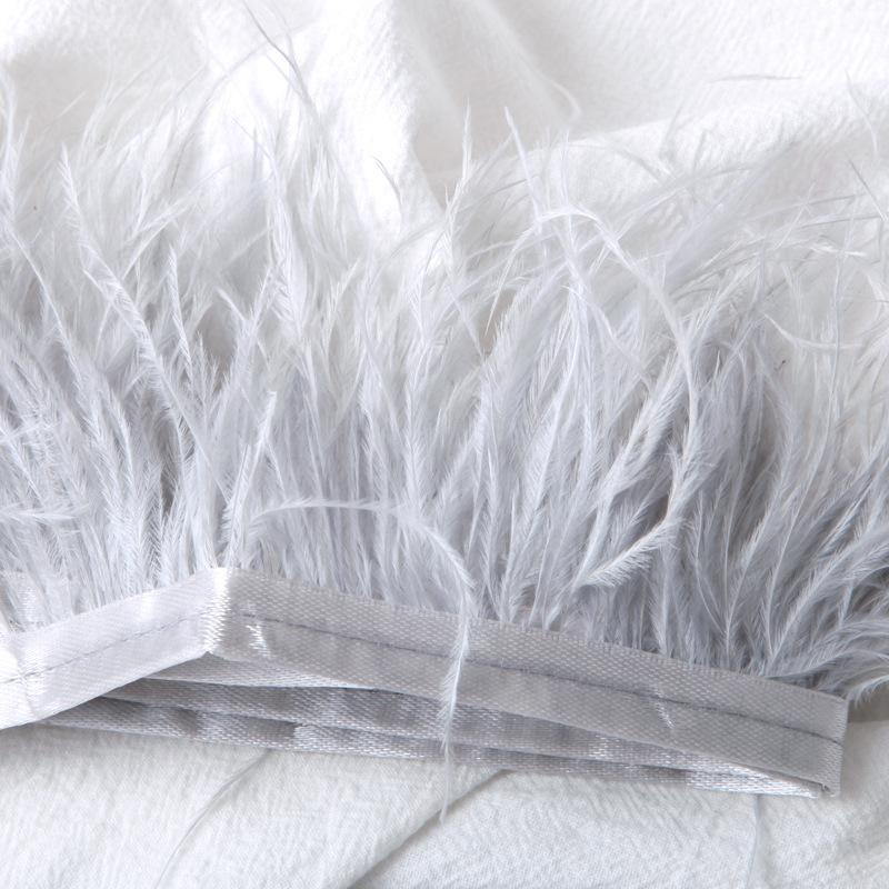 Платье из страусиных перьев 8-10 см, модное украшение, ткань с перьями и кисточками, аксессуары для одежды 