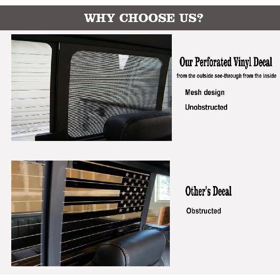 American Eagle Rear Middle Window Decal,Truck Back Center Sliding Window Vinyl Decal,American Flag Perforated Graphics Pickup Sticker,Patriotic Car