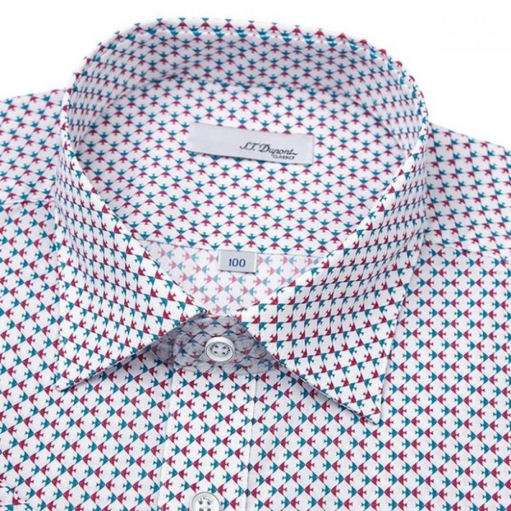 S.t. Dupont Men Fish Motif Print Short Sleeve Slim Fit Shirt Se6mm21hs252smi