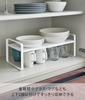 Yamazaki 5399 Extendable Storage 2 x D20cm x Storage Shelf Rack, Tiers, White, Approx. W27-45cm H15.2cm, Tower, Space-Saving