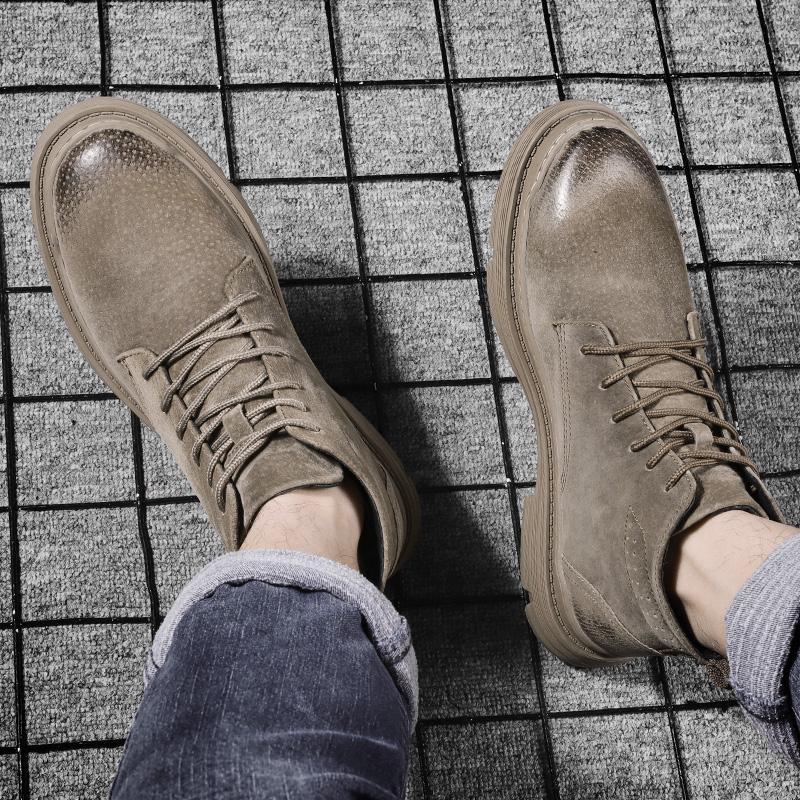 Зимние мужские ботильоны Классические деловые кожаные ботинки Мужские повседневные короткие ботинки Модные высокие ботинки на шнуровке Бесплатная доставка